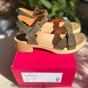 Swedish Hasbeens Swedish Low Sandals Olive size EU 38 US 7.5